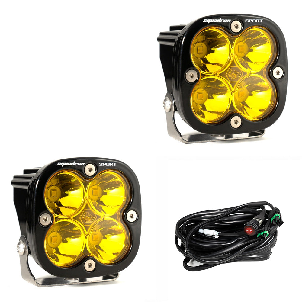 Baja Designs Amber Squadron Sport LED Spot Light (Pair)