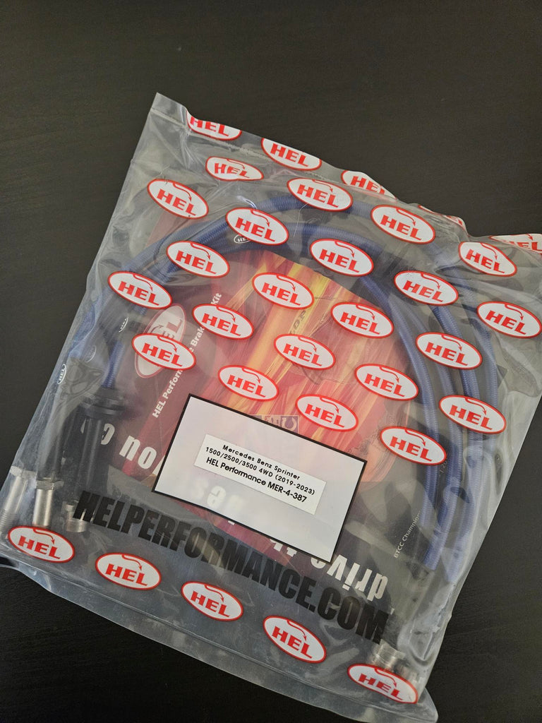 HEL PERFORMANCE BRAKE LINES FOR MERCEDES SPRINTER 1500 2500 3500 4WD (2019-2023), STAINLESS STEEL BRAIDED