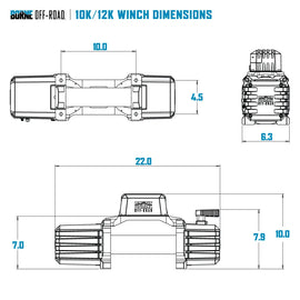 Borne Off-Road 12K Electric Winch with Synthetic Rope