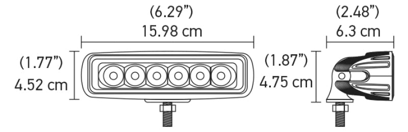 Hella Value Fit Mini 6in LED Light Bar - Flood Beam Pedestal