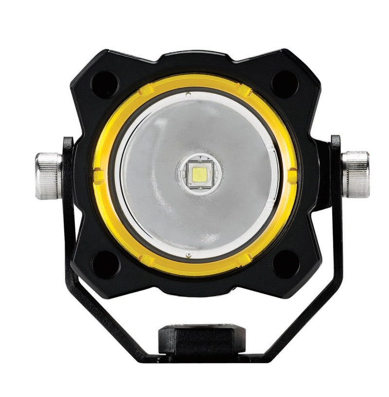 KC HiLiTES FLEX Single LED 10w Spot Beam w/o Wiring Harness (Single) - Black